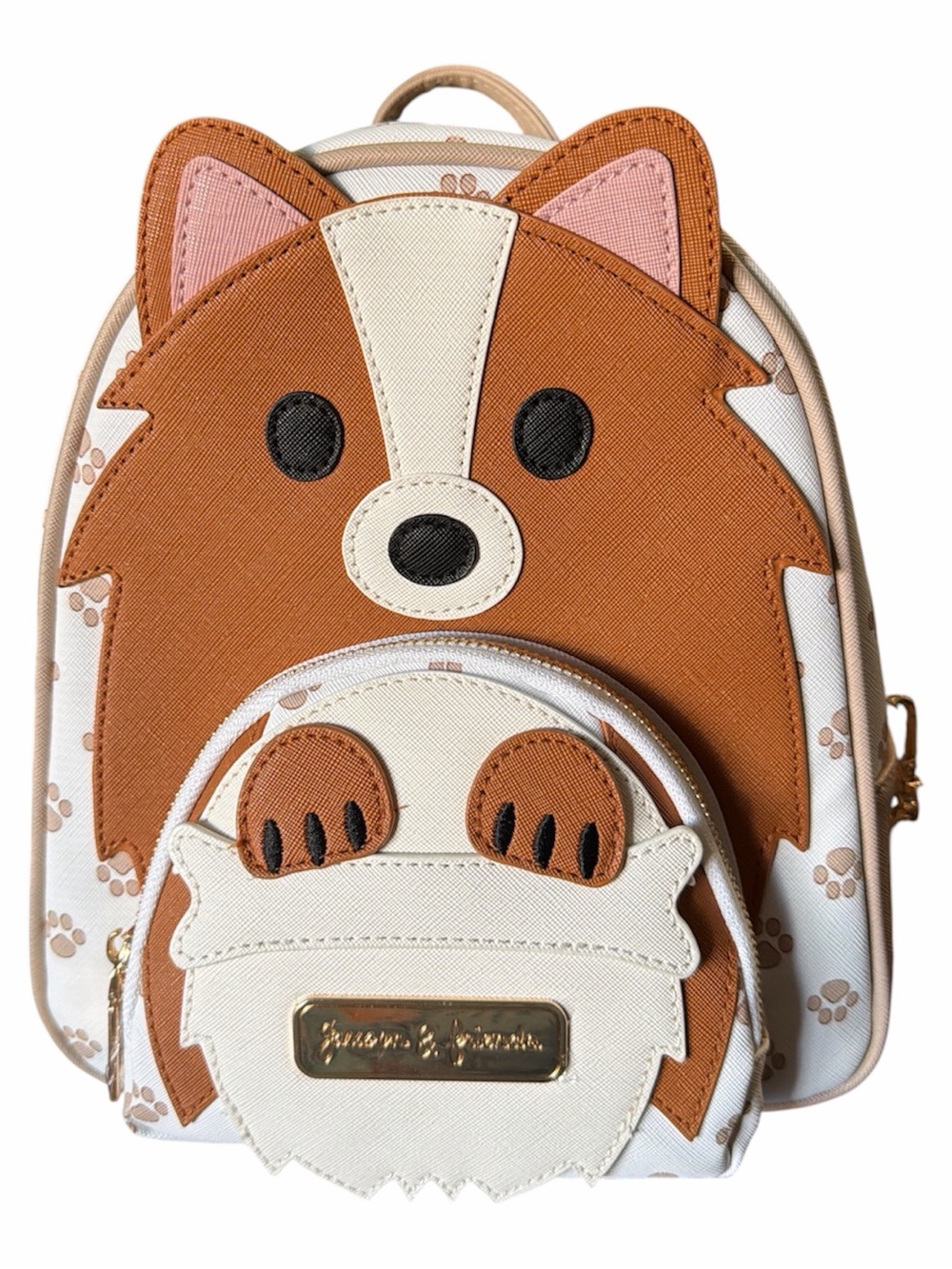 Adorable Jaxson & Friends Mini Backpack in Brown & Cream & Matching Wallet